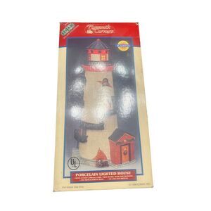 VTG Lemax Village Plymouth Corners Porcelain Lighted House‎ Lighthouse 1998 READ